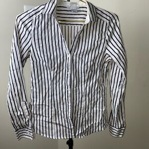 H&M Navy and White Striped Shirt